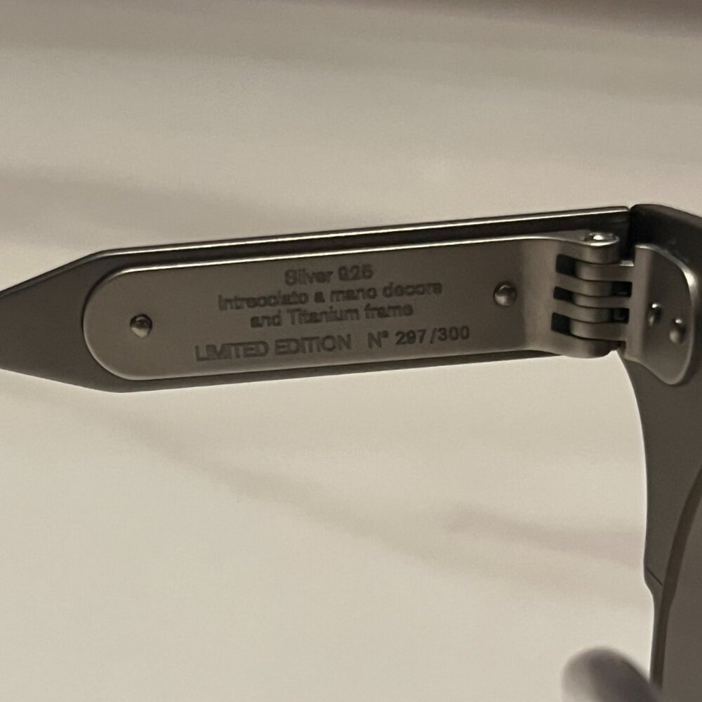 Bottega Veneta BV15 Limited Edition 297/300 Sterling Silver Titanium Sunglasses - Picture 9 of 10